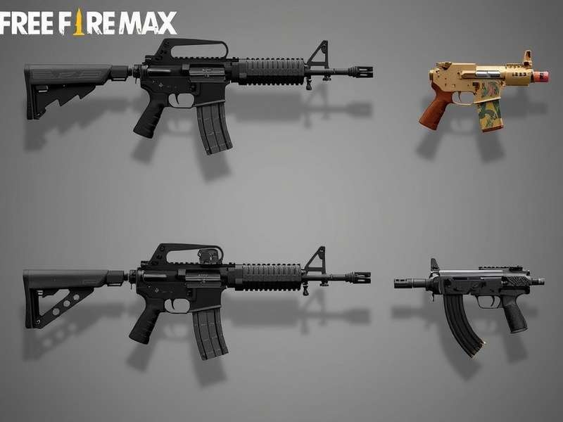 Free Fire Max Weapons Showcase - M4A1, AK-47, and Shotguns